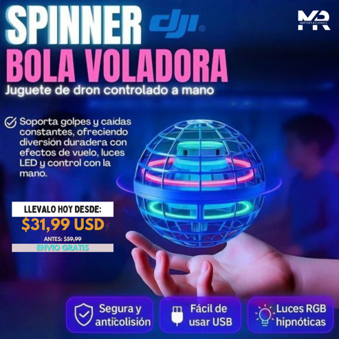 SPINNER BOLA VOLADORA – El juguete viral que flota, gira y regresa a tus manos
